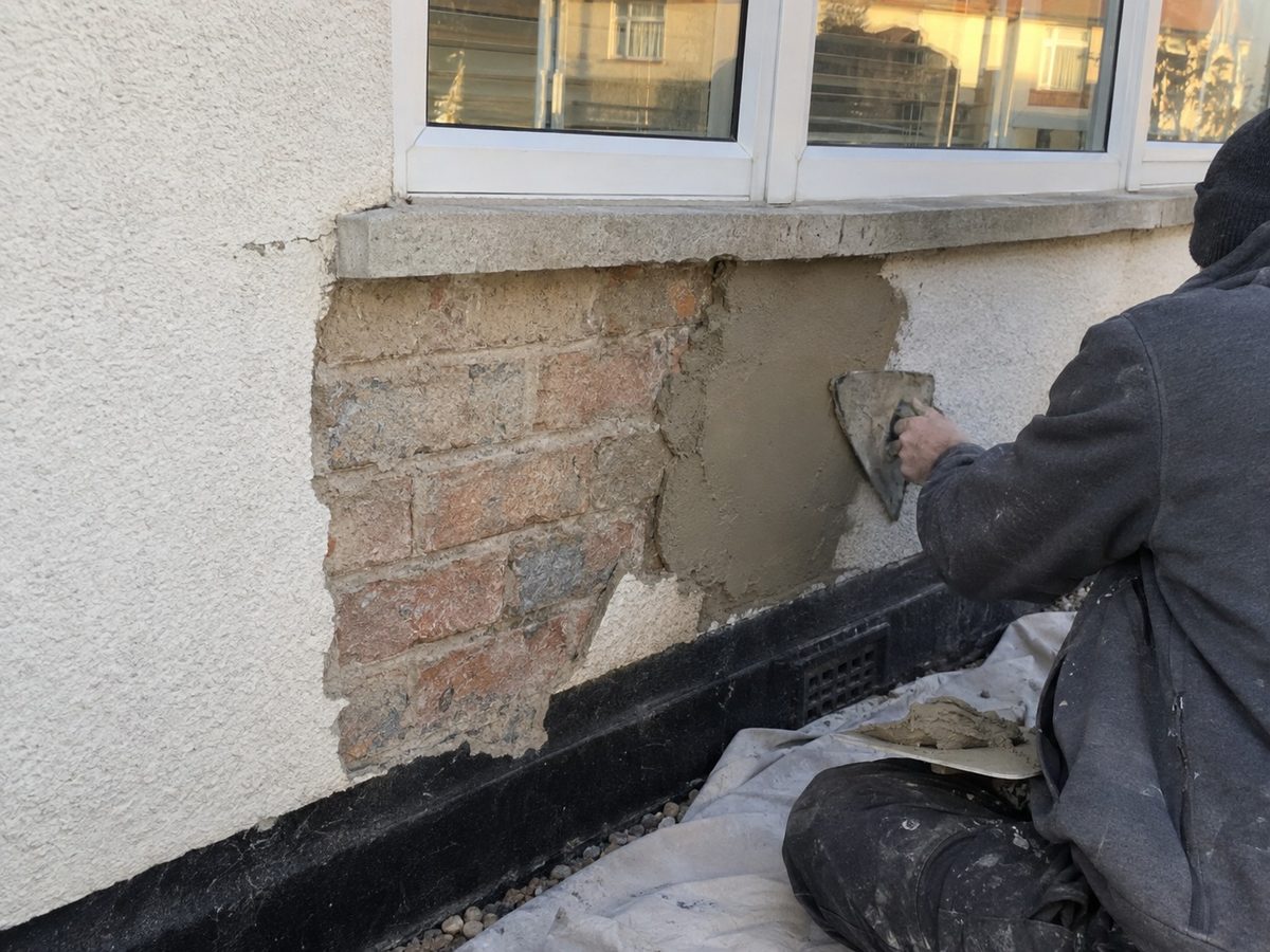 Hollow render cut back to a sound edge, the cut line visible